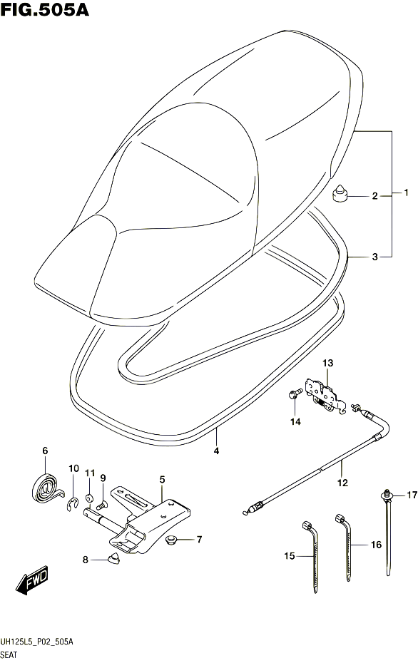 SELLE POUR SUZUKI BURGMAN 125 2015 POUR BURGMAN 125 ABS UH125 L5 