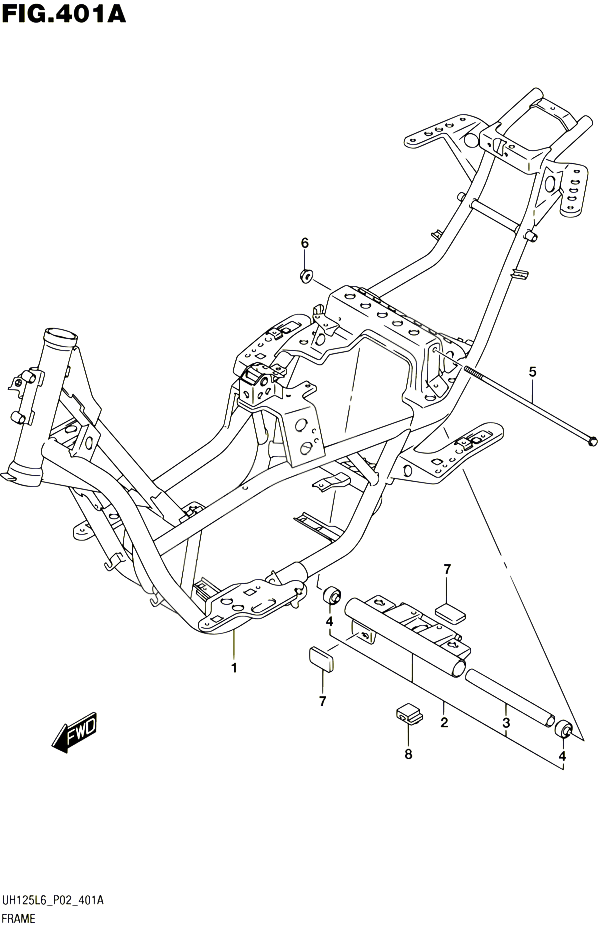 CADRE POUR SUZUKI BURGMAN 125 2016 POUR SUZUKI BURGMANUH125 L6 