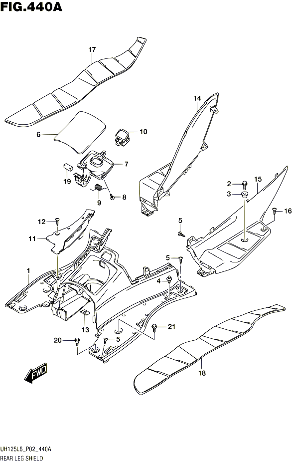 MARCHE PIEDS POUR SUZUKI BURGMAN 125 2016 POUR SUZUKI BURGMANUH125 L6 