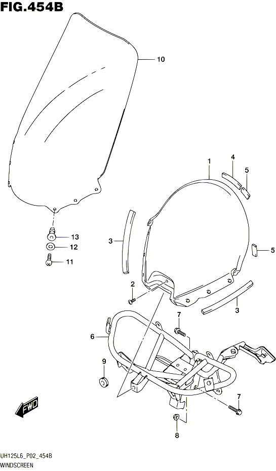 PARE BRISE UH125L6 P04 POUR SUZUKI BURGMAN 125 2016 POUR SUZUKI BURGMANUH125 L6 