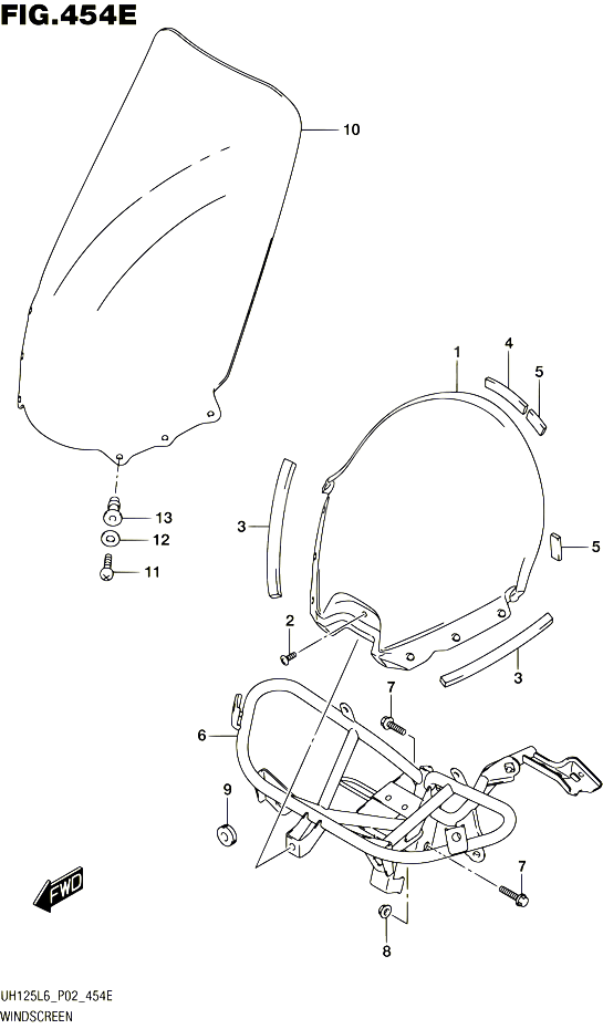 PARE BRISE UH125AL6 P04 POUR SUZUKI BURGMAN 125 2016 POUR SUZUKI BURGMANUH125 L6 