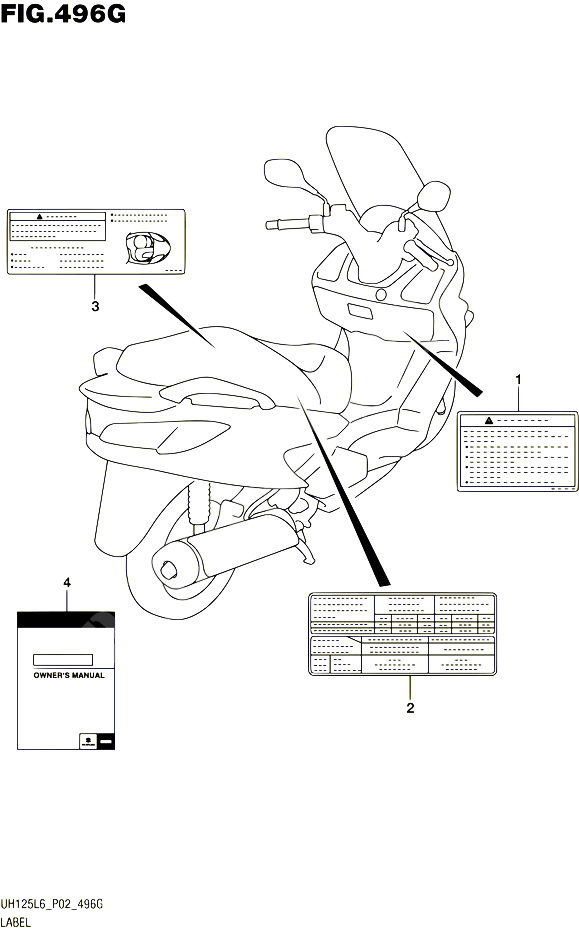 ETIQUETTE UH125AL6 P53 POUR SUZUKI BURGMAN 125 2016 POUR SUZUKI BURGMANUH125 L6 
