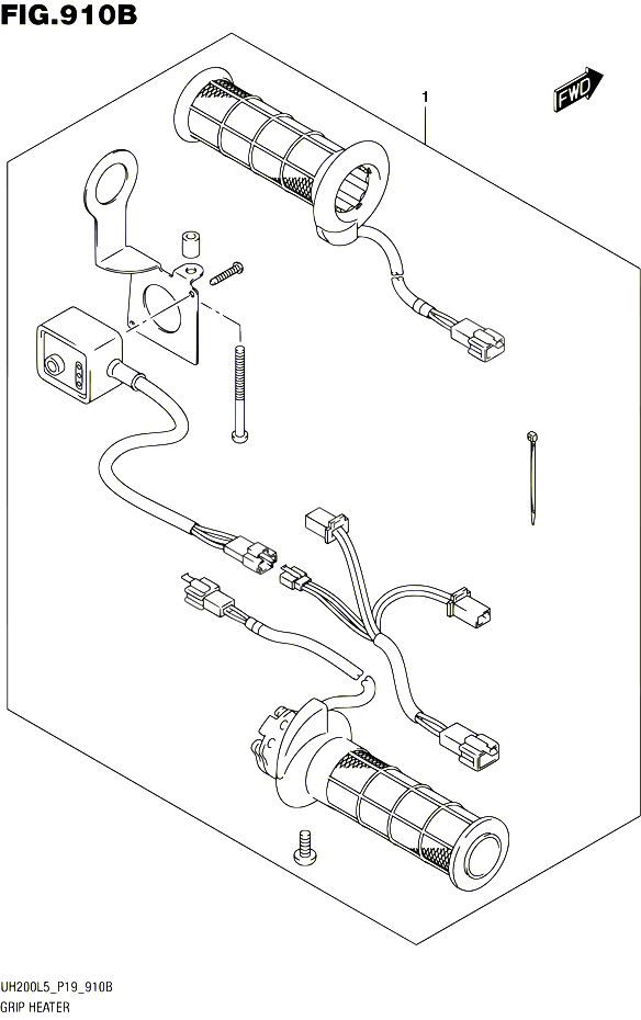 KIT POIGNEES CHAUFFANTES OPTIONALUH200L5 P19 POUR SUZUKI BURGMAN 200 1995 POUR SUZUKI BURGMANUH200A L5 