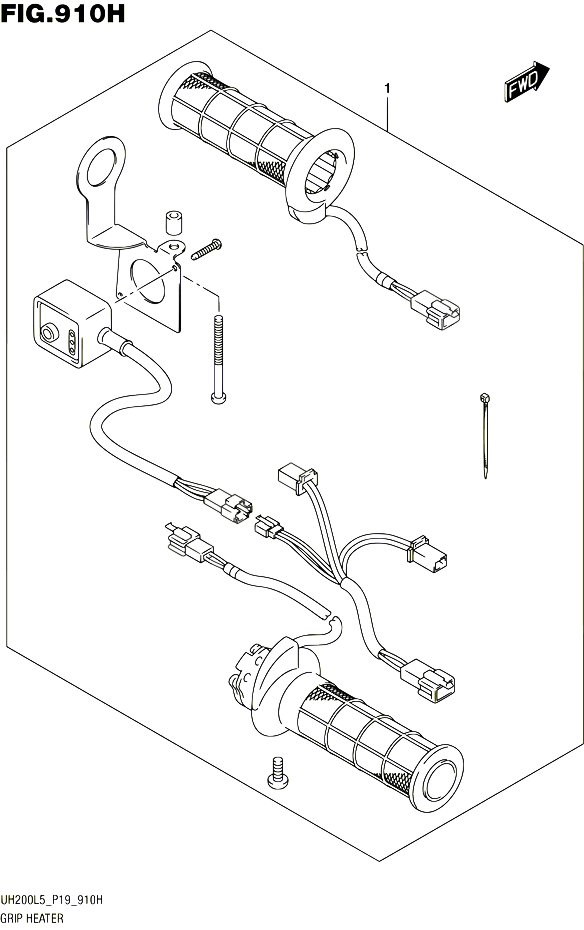 KIT POIGNEES CHAUFFANTES OPTIONALUH200AL5 P53 POUR SUZUKI BURGMAN 200 1995 POUR SUZUKI BURGMANUH200A L5 