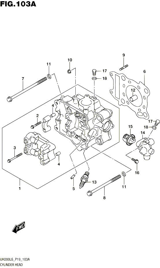 CULASSE POUR SUZUKI BURGMAN 200 2016 POUR SUZUKI BURGMANUH200A L6 