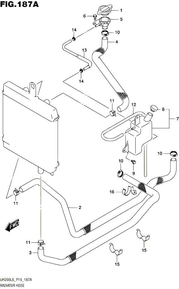 DURITE DE RADIATEUR POUR SUZUKI BURGMAN 200 2016 POUR SUZUKI BURGMANUH200A L6 