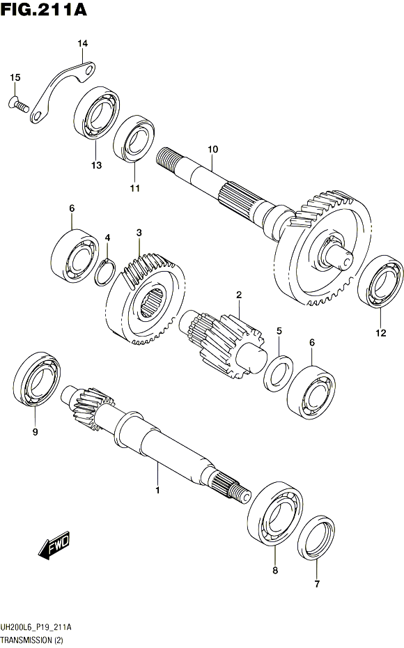 TRANSMISSION 2 POUR SUZUKI BURGMAN 200 2016 POUR SUZUKI BURGMANUH200A L6 