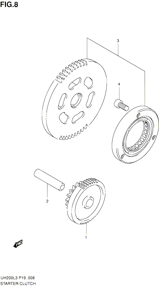 ROUE LIBRE DE DEMARREUR POUR SUZUKI BURGMAN 200 2013 POUR SUZUKI BURGMANUH200G L3 