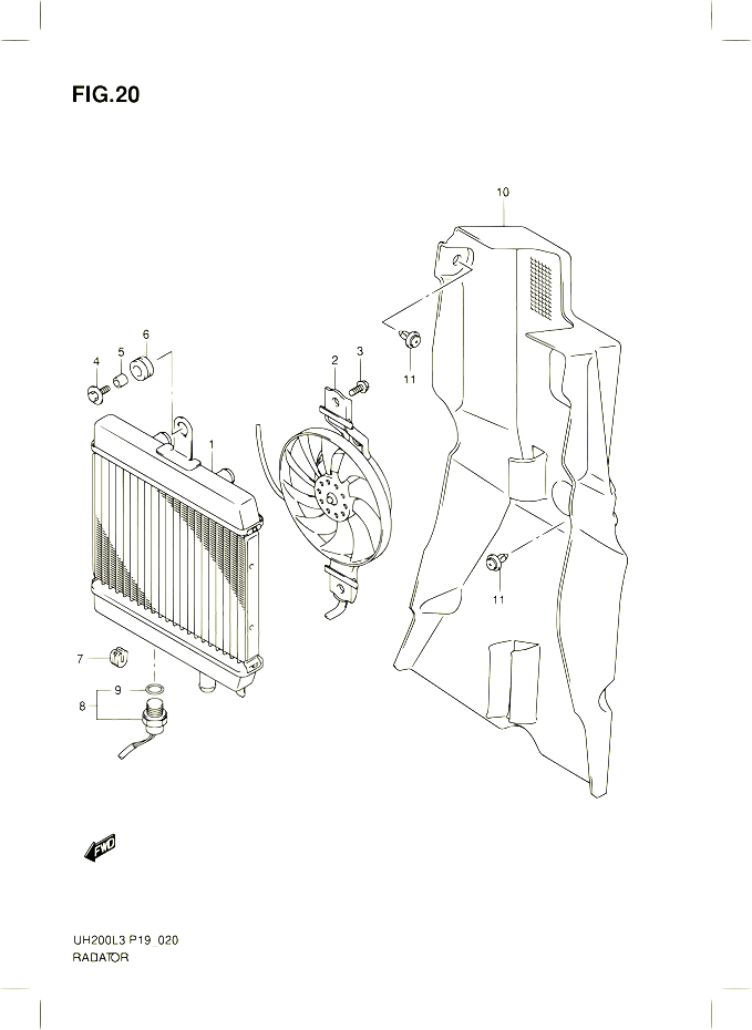 RADIATEUR POUR SUZUKI BURGMAN 200 2013 POUR SUZUKI BURGMANUH200G L3 
