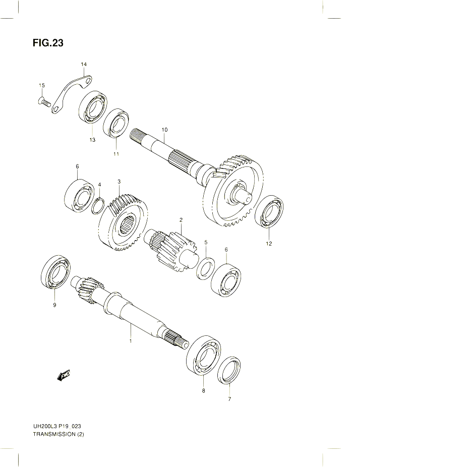 TRANSMISSION 2 POUR SUZUKI BURGMAN 200 2013 POUR SUZUKI BURGMANUH200G L3 