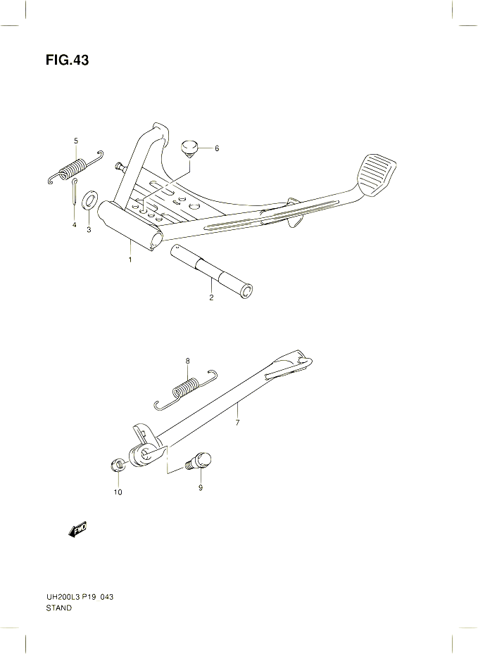 BEQUILLE POUR SUZUKI BURGMAN 200 2013 POUR SUZUKI BURGMANUH200G L3 