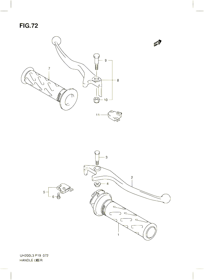 ENSEMBLE LEVIERS POIGNEES POUR SUZUKI BURGMAN 200 2013 POUR SUZUKI BURGMANUH200G L3 