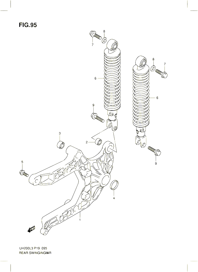 BRAS OSCILLANT ARRIERE POUR SUZUKI BURGMAN 200 2013 POUR SUZUKI BURGMANUH200G L3 