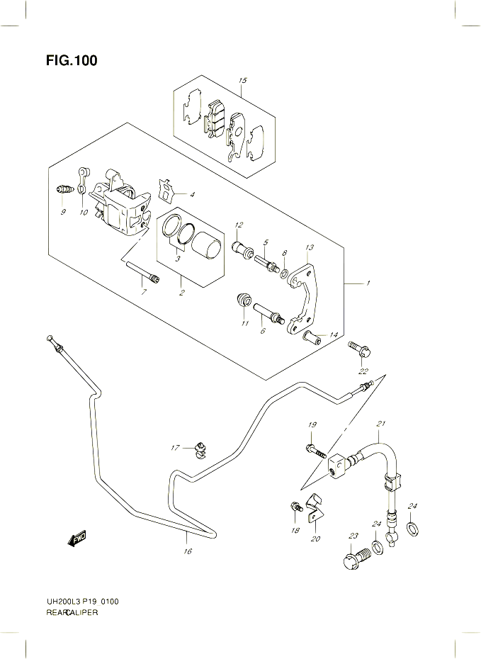 ETRIER DE FREIN ARRIERE POUR SUZUKI BURGMAN 200 2013 POUR SUZUKI BURGMANUH200 L3 UH200Z L3 