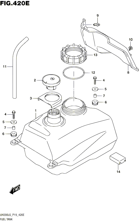 RESERVOIR DESSENCE UH200AL6 P34 POUR SUZUKI BURGMAN 200 2016 POUR SUZUKI BURGMANUH200 L6 