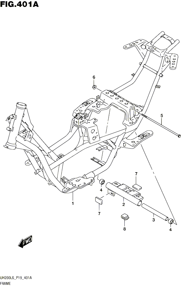 CADRE POUR SUZUKI BURGMAN 200 2016 POUR SUZUKI BURGMANUH200 L6 