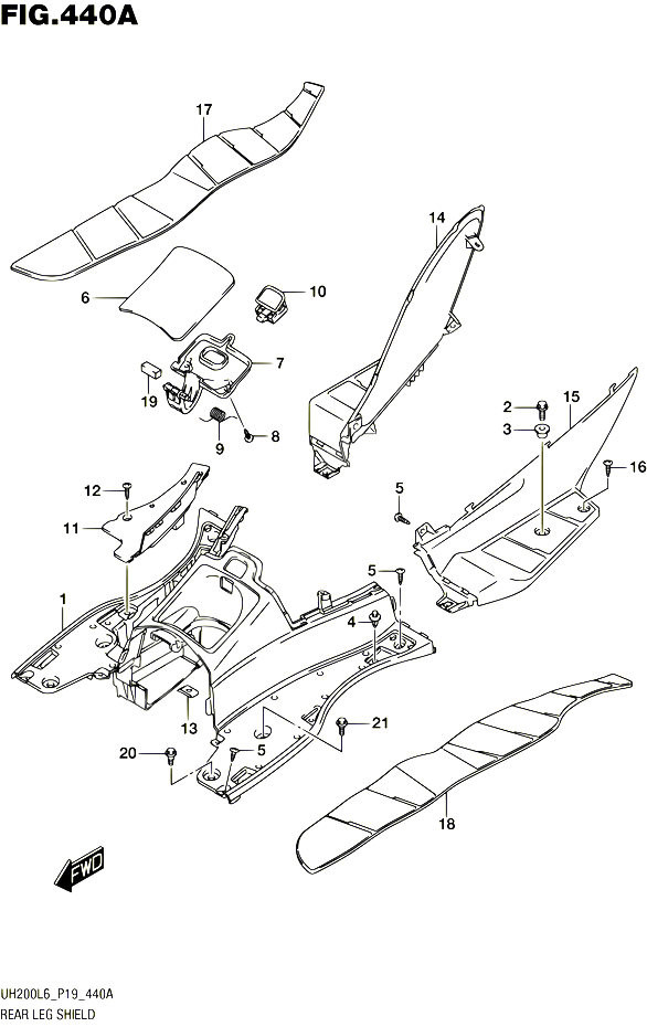 MARCHE PIEDS POUR SUZUKI BURGMAN 200 2016 POUR SUZUKI BURGMANUH200 L6 