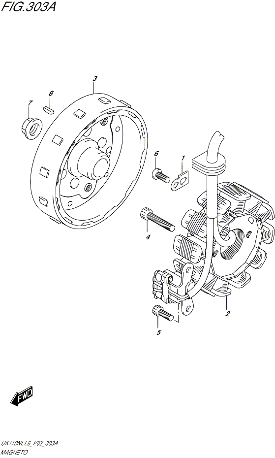 ALLUMAGE ROTOR STATOR POUR SUZUKI ADDRESS 110 2016 POUR SUZUKI ADDRESSUK110NE L6 