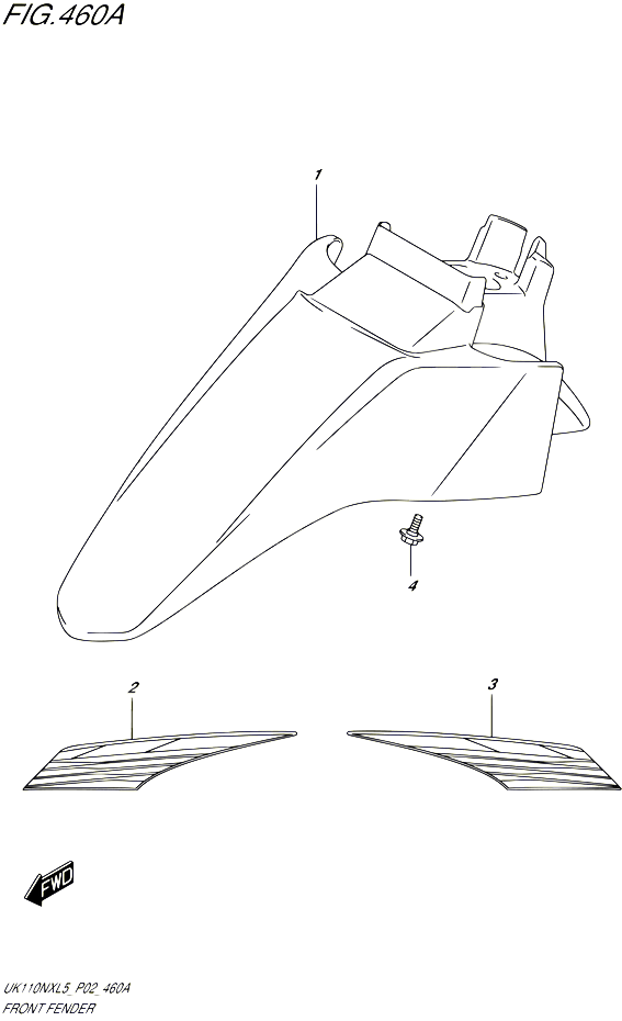 GARDE BOUE AVANT POUR SUZUKI ADDRESS 110 2015 POUR ADDRESS 110 SPECIAL EDITION UK110NX L5 