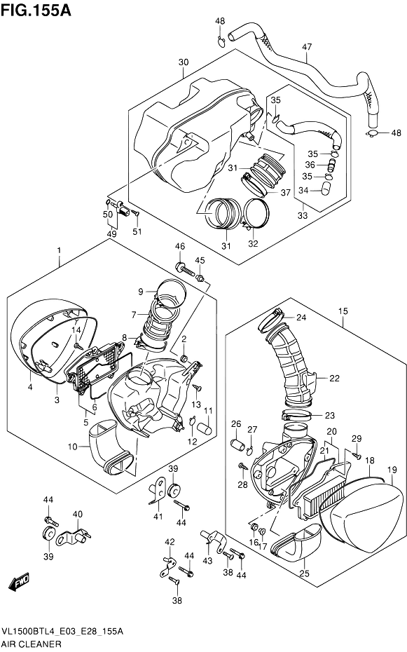 FILTRE A AIR POUR SUZUKI INTRUDERVL1500BT L4 2014