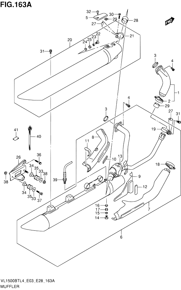SILENCIEUX POUR SUZUKI INTRUDERVL1500BT L4 2014