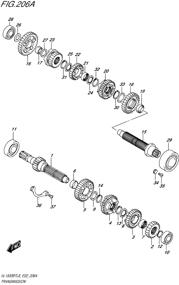 TRANSMISSION POUR SUZUKI INTRUDERVL1500BT L6 2016