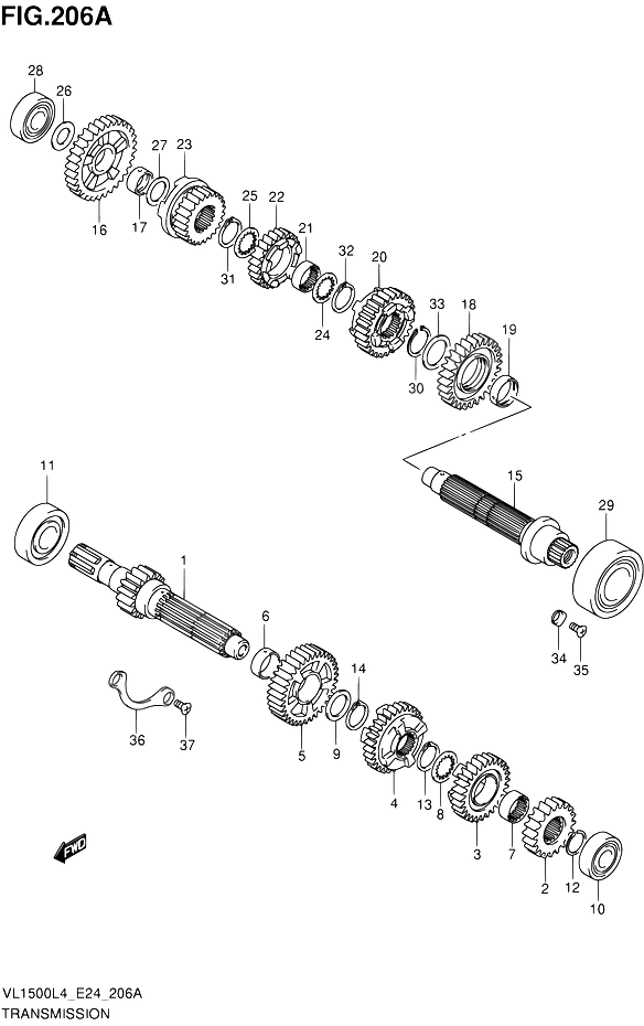 TRANSMISSION POUR SUZUKI INTRUDERVL1500 L4 VL1500B L4 2014