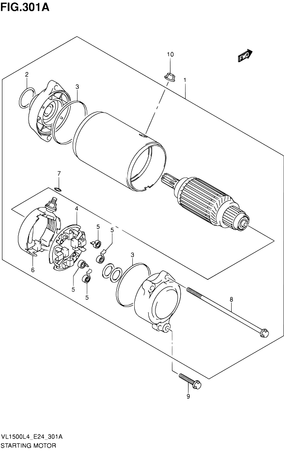 DEMARREUR POUR SUZUKI INTRUDERVL1500 L4 VL1500B L4 2014