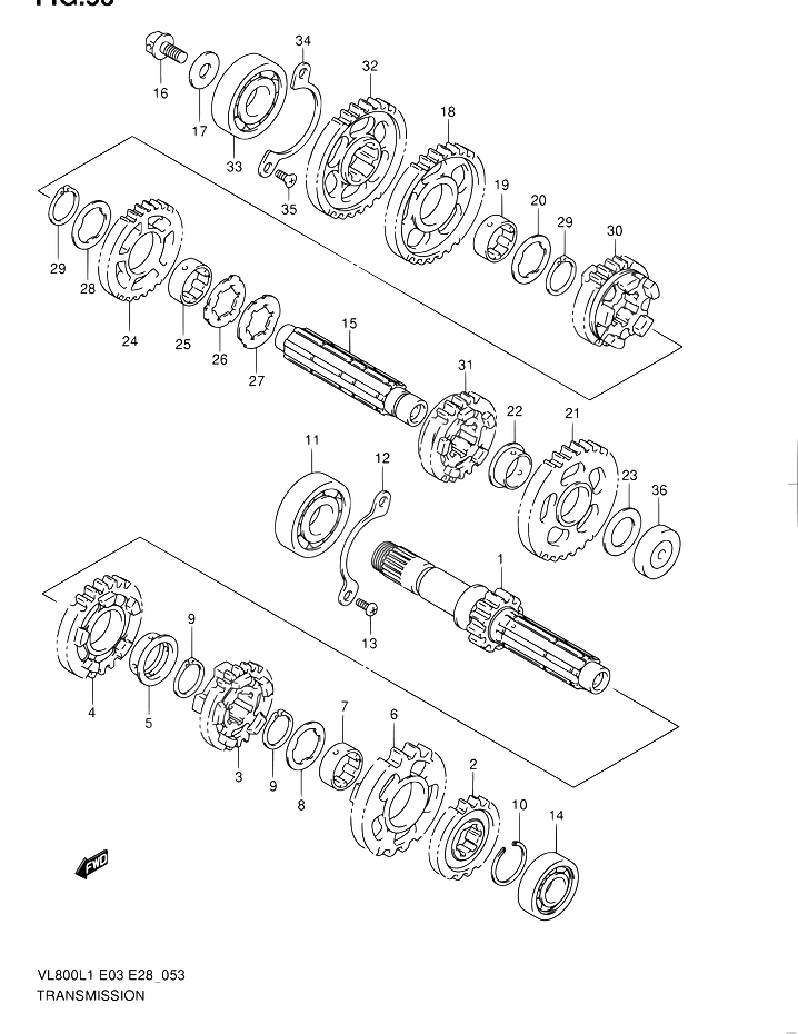 TRANSMISSION POUR SUZUKI INTRUDERVL800 L1 VL800T L1 VL800C L1 2011