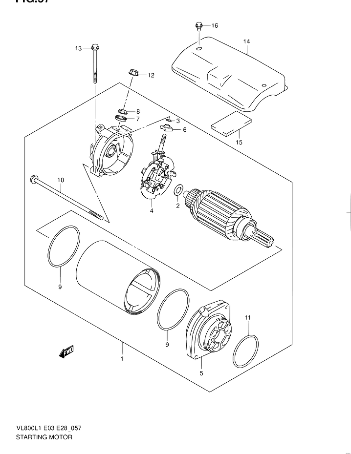 DEMARREUR POUR SUZUKI INTRUDERVL800 L1 VL800T L1 VL800C L1 2011