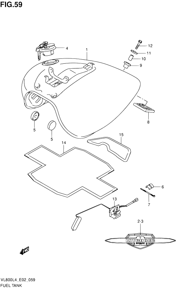 RESERVOIR DESSENCE POUR INTRUDER 800VL80UE L4 2014