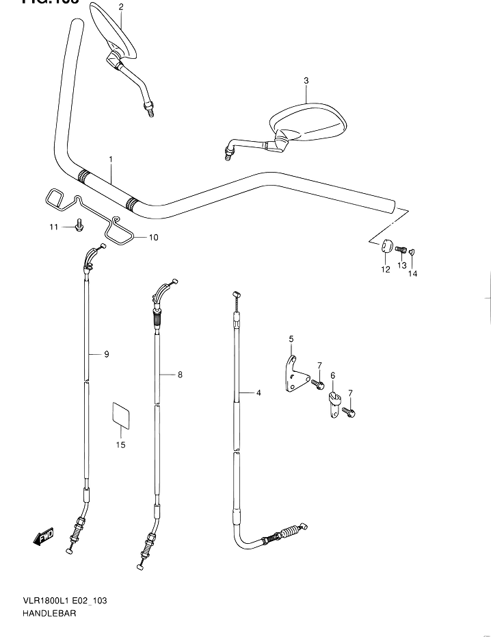 GUIDON POUR SUZUKI INTRUDERVLR1800T L1 2011