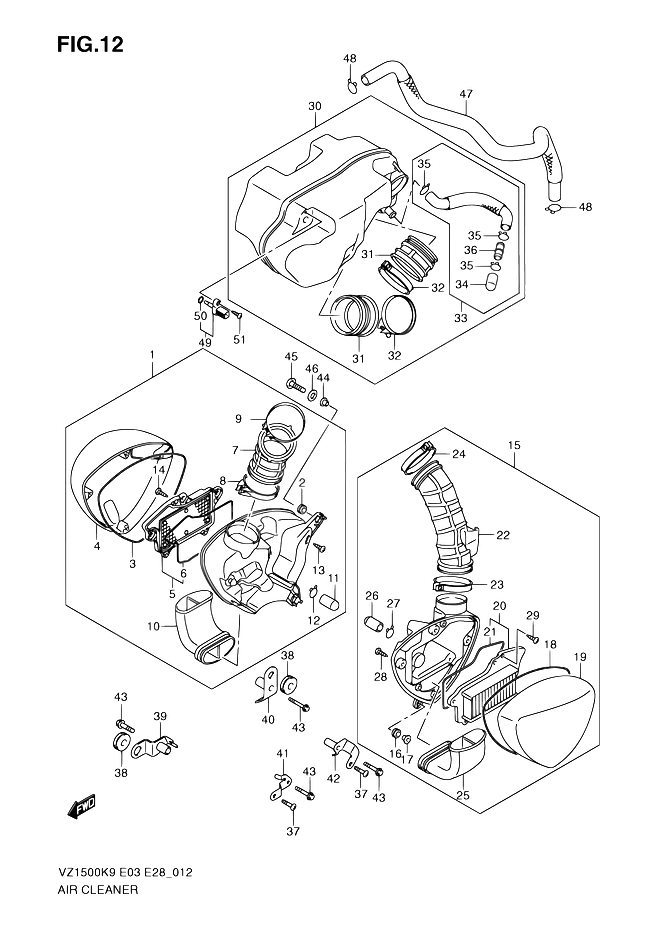 FILTRE A AIR POUR SUZUKI BOULEVARDVZ1500 L0 2010