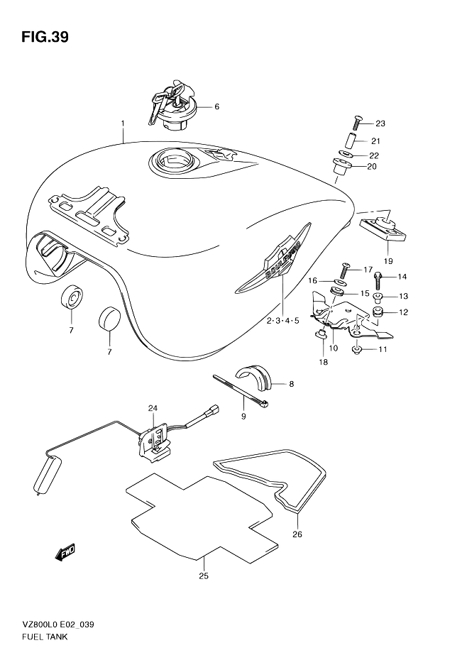 RESERVOIR DESSENCE POUR SUZUKI MARAUDERVZ800 L0 2010