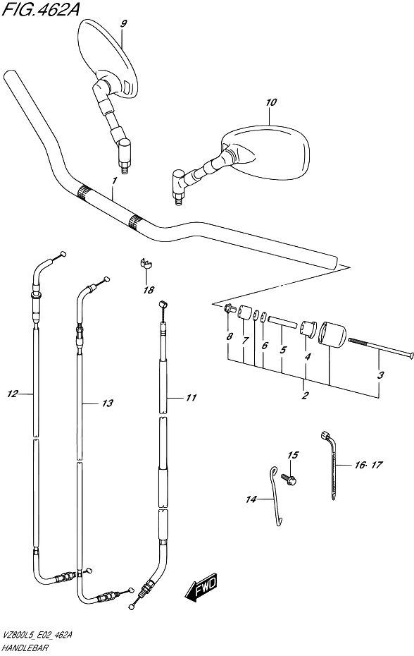 GUIDON POUR SUZUKI INTRUDERVZ800 L5 2015