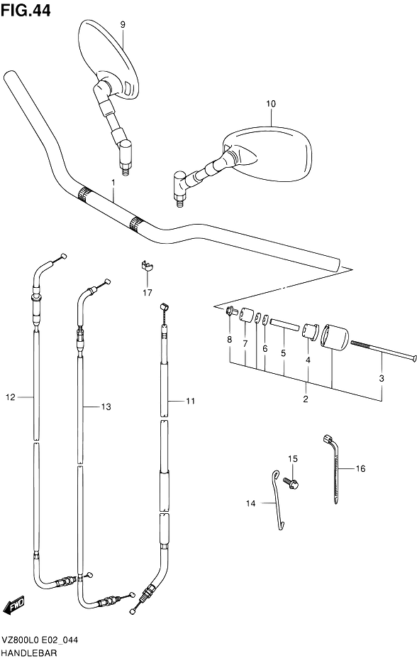 GUIDON POUR SUZUKI MARAUDERVZ800UE L0 2010