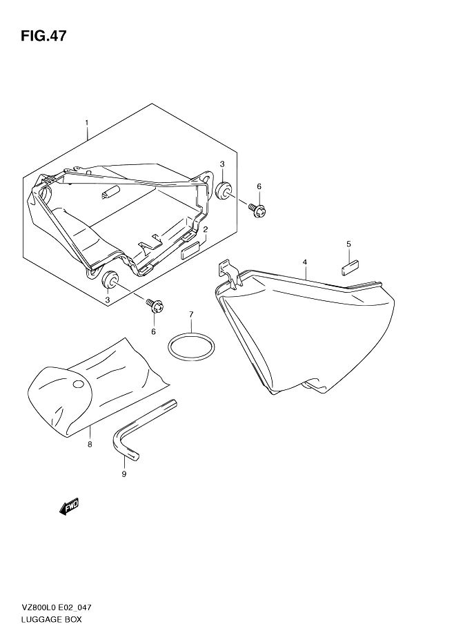 COFFRE POUR SUZUKI MARAUDERVZ800UE L0 2010