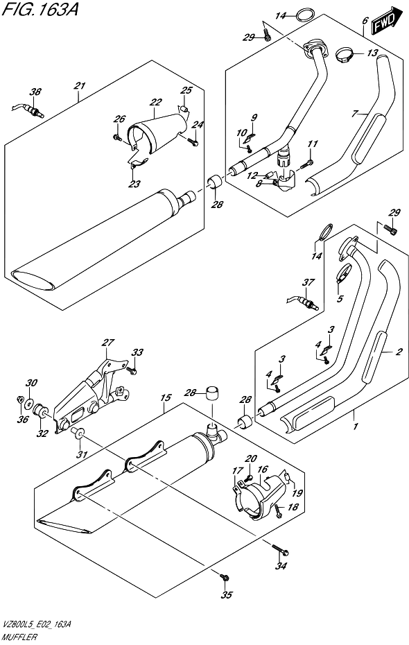 SILENCIEUX POUR SUZUKI MARAUDERVZ800UE L5 1995