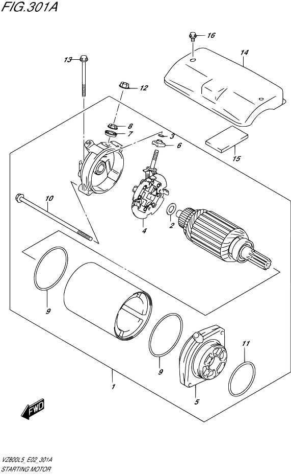 DEMARREUR POUR SUZUKI MARAUDERVZ800UE L5  1995