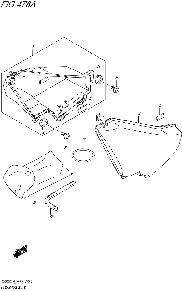 COFFRE POUR SUZUKI MARAUDERVZ800UE L5  1995