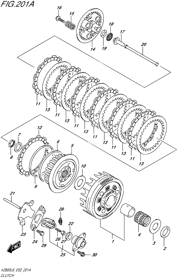EMBRAYAGE POUR MARAUDER 800VZ800UE L6 2016