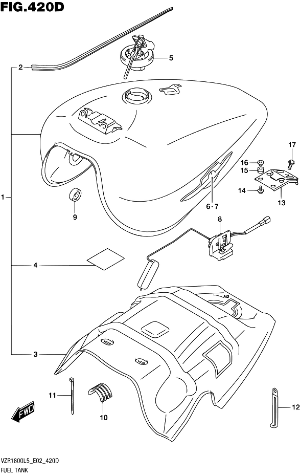 RESERVOIR DESSENCE POUR INTRUDER M1800RVZR1800BZ L5 2015