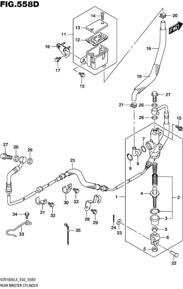 MAITRE CYLINDRE ARRIERE POUR INTRUDER M1800RVZR1800BZ L5 2015