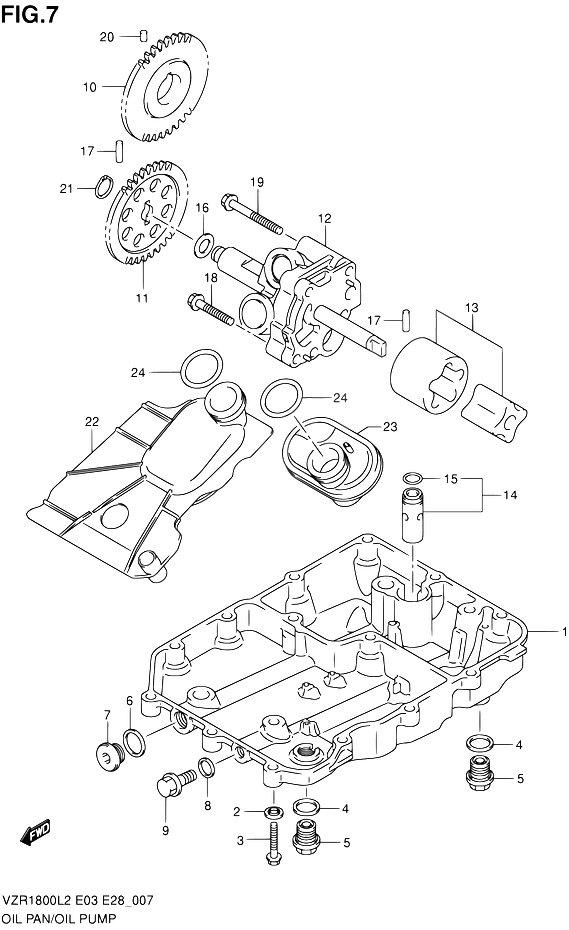 CARTER INFERIEUR POMPE A HUILE POUR INTRUDER 1800 VZR1800 L2 VZR1800Z L2 2012