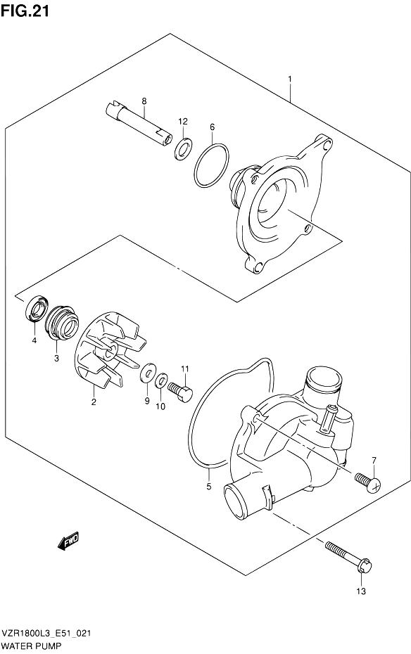 POMPE A EAU POUR INTRUDER 1800 VZR1800 L3 VZR1800Z L3 2013