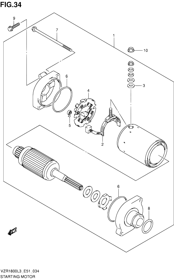 DEMARREUR POUR INTRUDER 1800 VZR1800 L3 VZR1800Z L3 2013