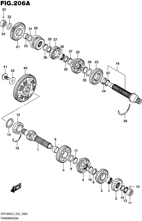 TRANSMISSION POUR INTRUDER M1800RVZR1800 L5 2015
