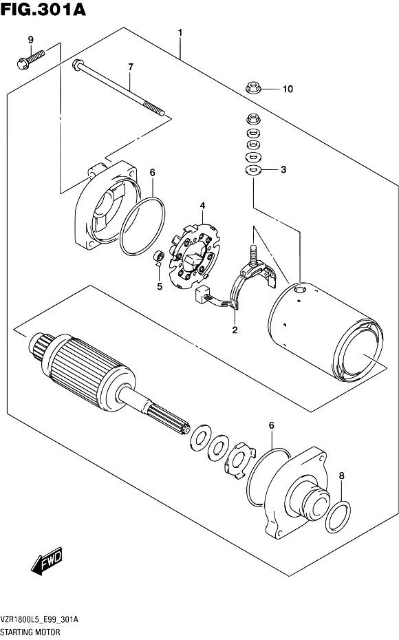 DEMARREUR POUR INTRUDER M1800RVZR1800 L5 VZR1800BZ L5 2015