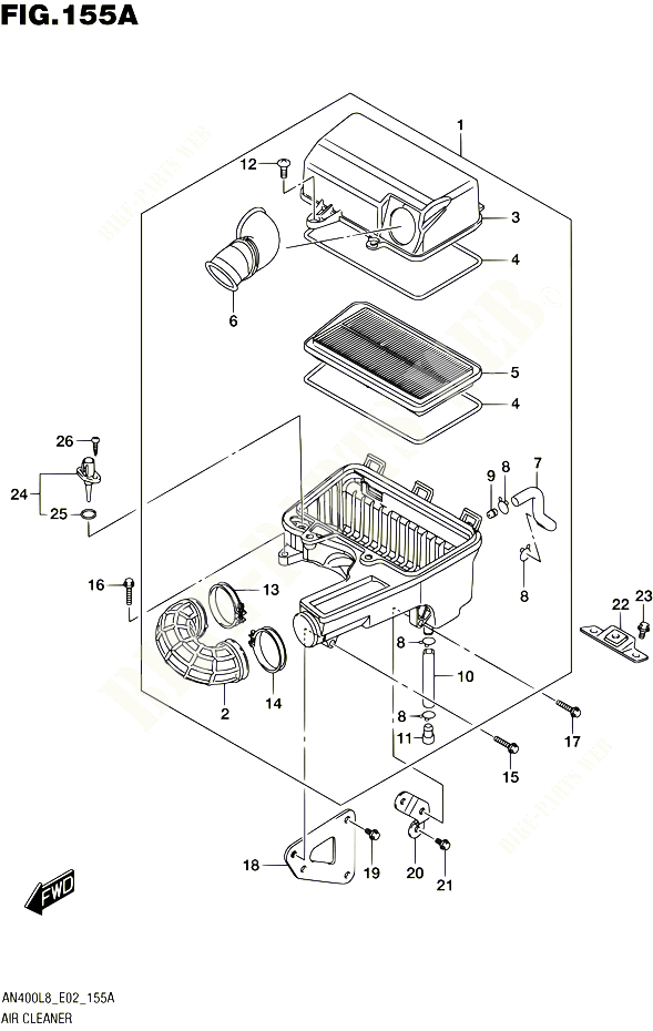 FILTRE A AIR POUR SUZUKI BURGMAN 400 2018 POUR BURGMAN 400 ABS AN400L8 E02 