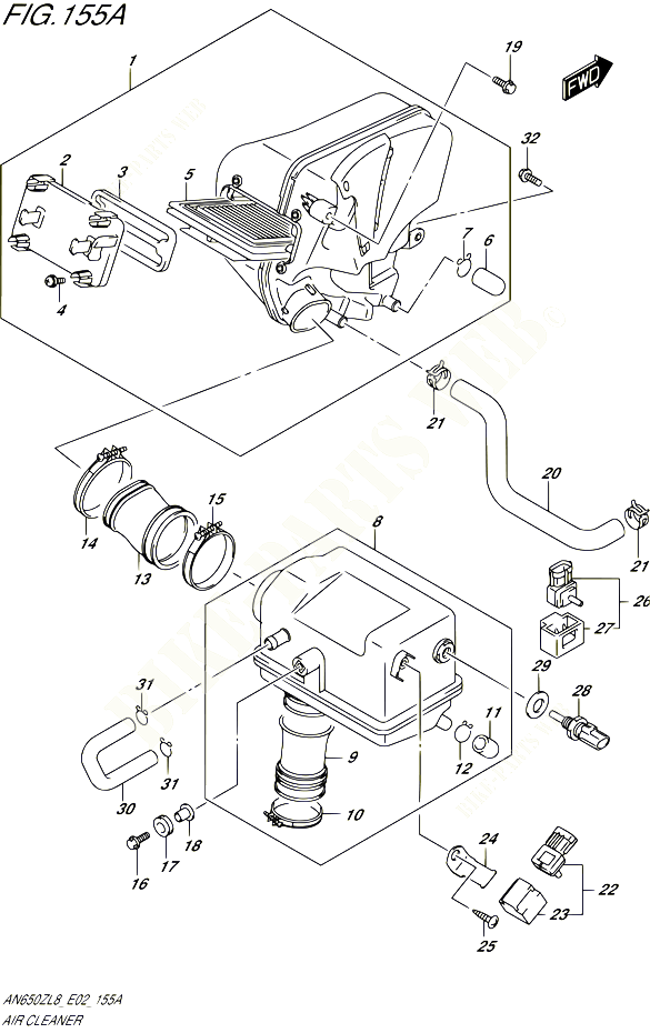 FILTRE A AIR POUR SUZUKI BURGMAN 650 2018 POUR BURGMAN 650 EXECUTIVE AN650ZL8 E02 